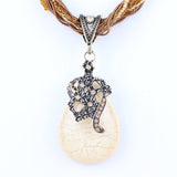 ZOSHI Blue natural crystal stone pendant necklace fashion peacock pendant necklace for women jewelry