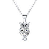 2019 New Zircon Pendants Owl Necklace For Women Crystal Heart Gold Sliver Color Long Necklaces Fashion Jewelry Christmas Gift